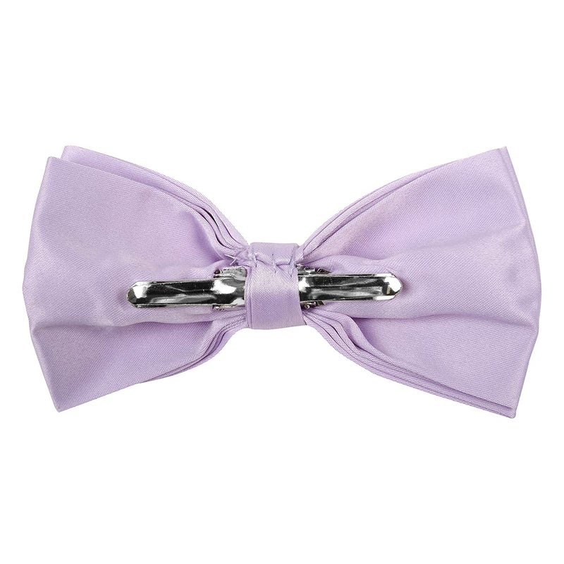 boxed-gifts Mens Clip On Bow Tie - Solid Color Bowties for Men - Lavender - Image 2